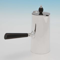 Side Handled Art Deco Sterling Silver Cafe Au Lait Set, Henry Atkin, 1920