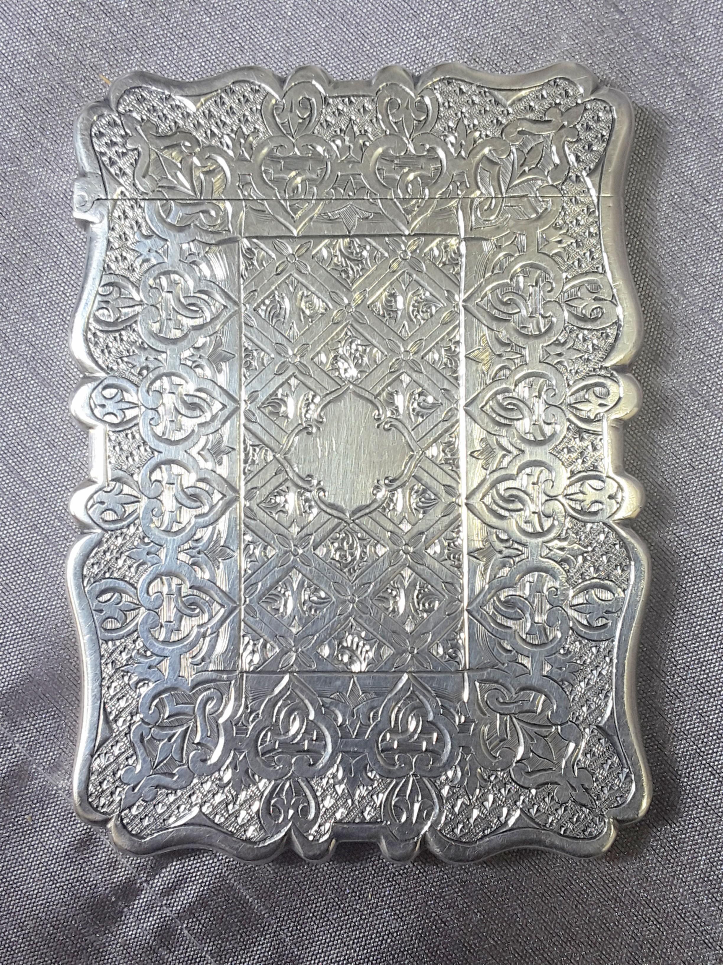 Sterling Silver Calling Card Case by Robert Mitchell Birmingham, 1867 3