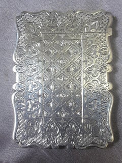 Sterling Silver Calling Card Case by Robert Mitchell Birmingham, 1867