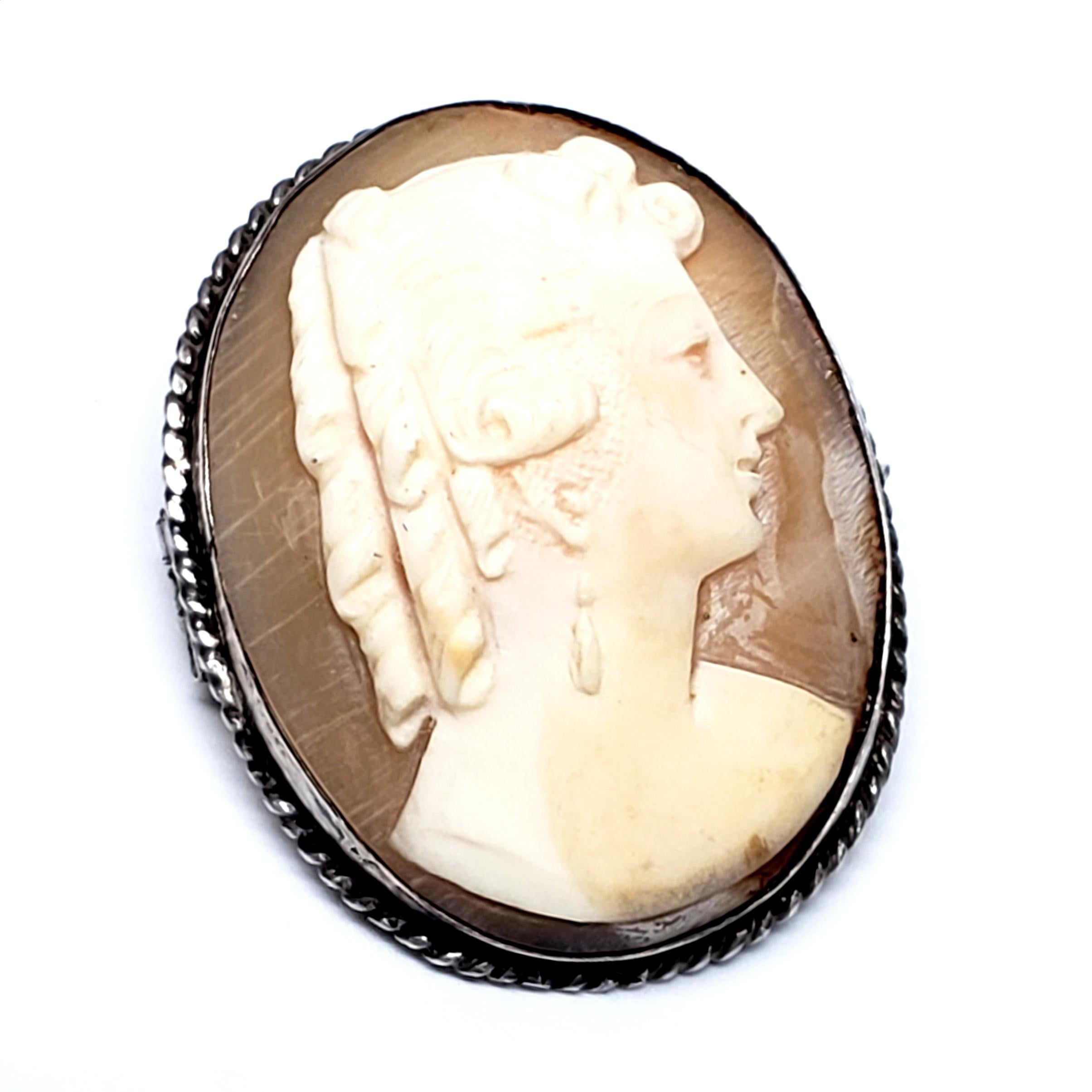 Women's Sterling Silver Cameo Pin