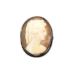 Vintage Sterling Silver Cameo Pin