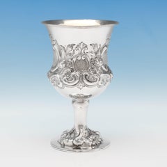 Victorian Antique Sterling Silver 'Campagna' Shape Goblet 1864 Charles Boyton