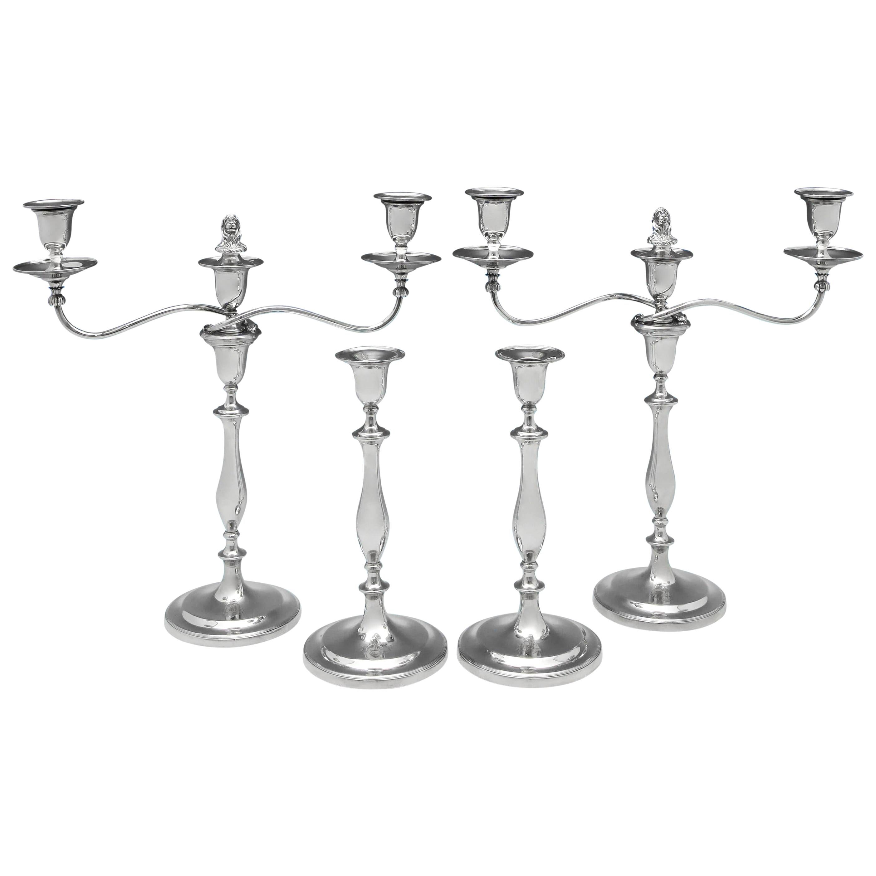 18th Century III Sterling Silver Pair of Candelabra from 1763 at