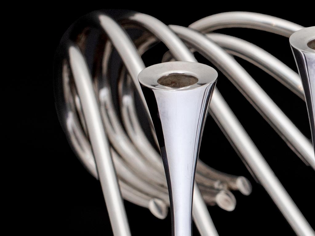 Femenino o masculino Candelabro de plata de ley de Ibi Trier Mørch (1910-1980) en venta