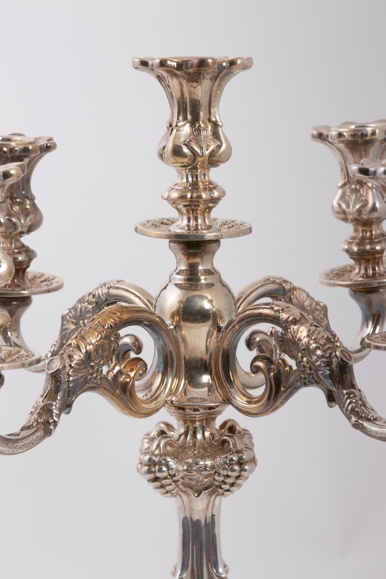 Sterling Silver Candelabra Four Arms For Sale at 1stdibs