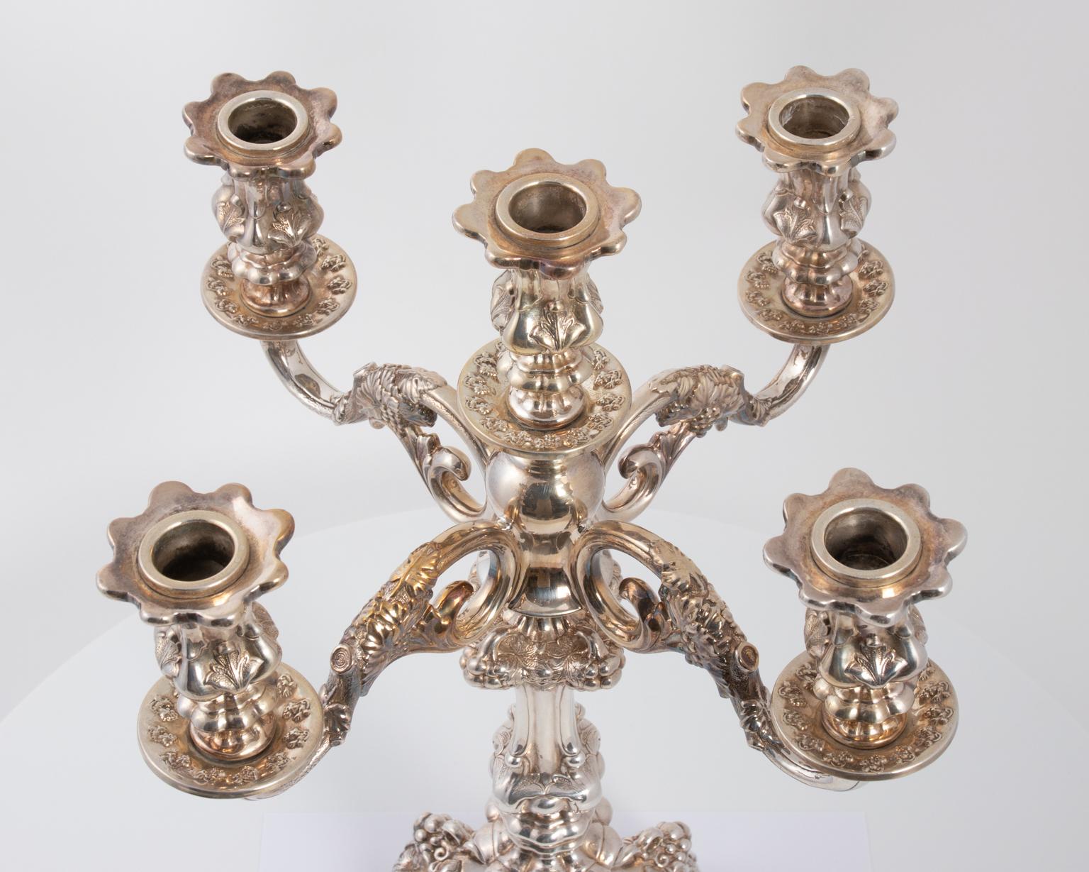 Sterling Silver Candelabra Four Arms 6