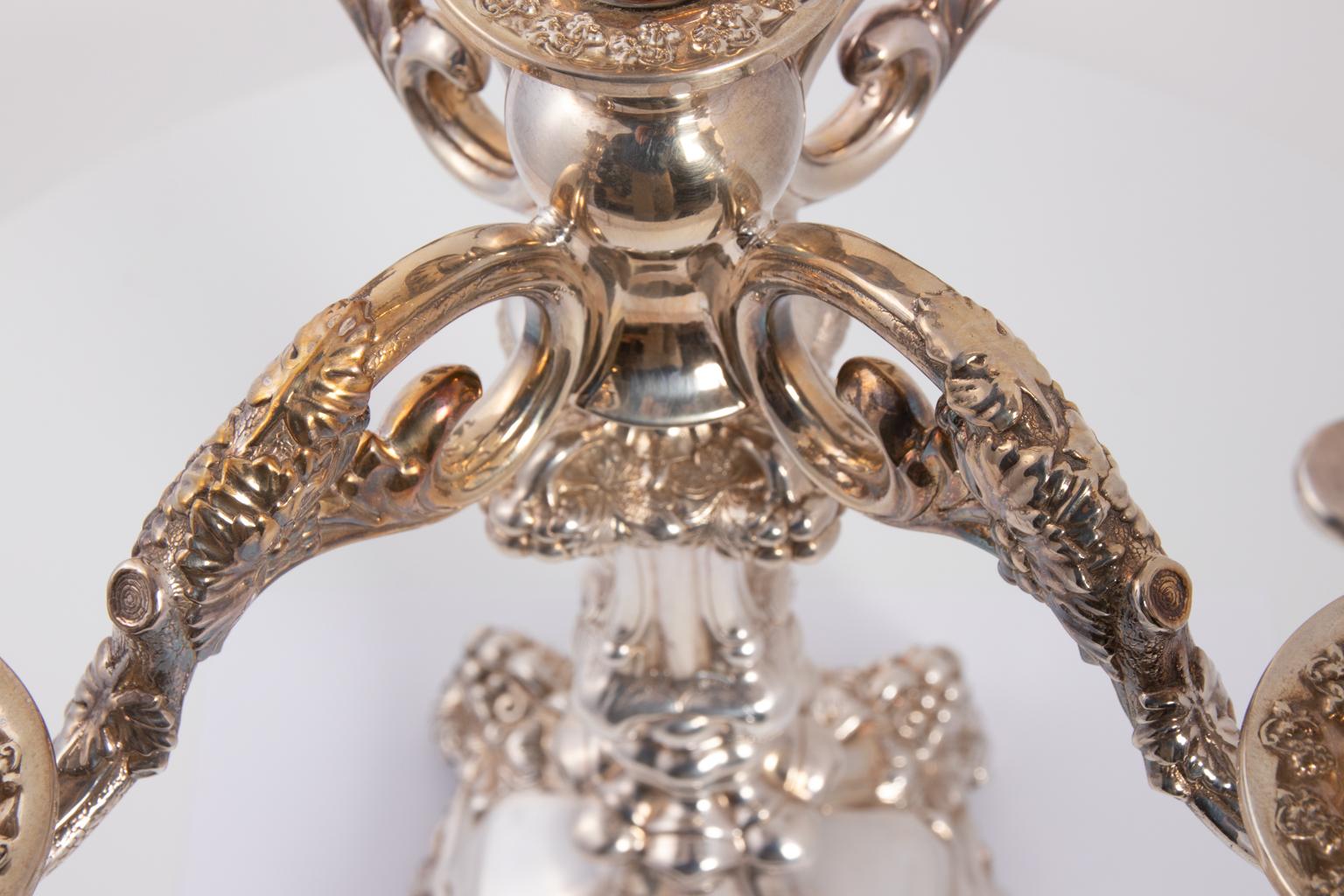 Sterling Silver Candelabra Four Arms 8