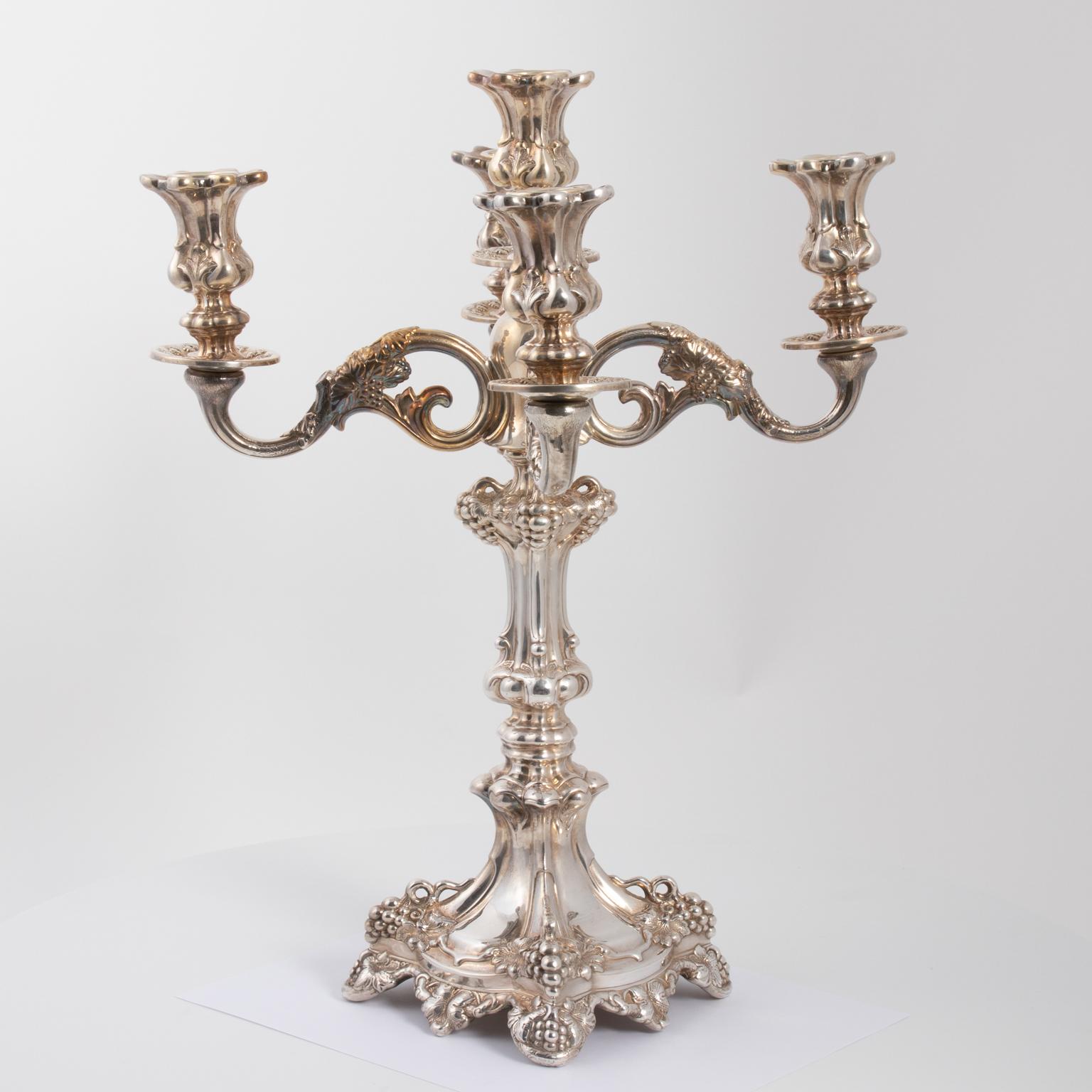 Sterling Silver Candelabra Four Arms 9