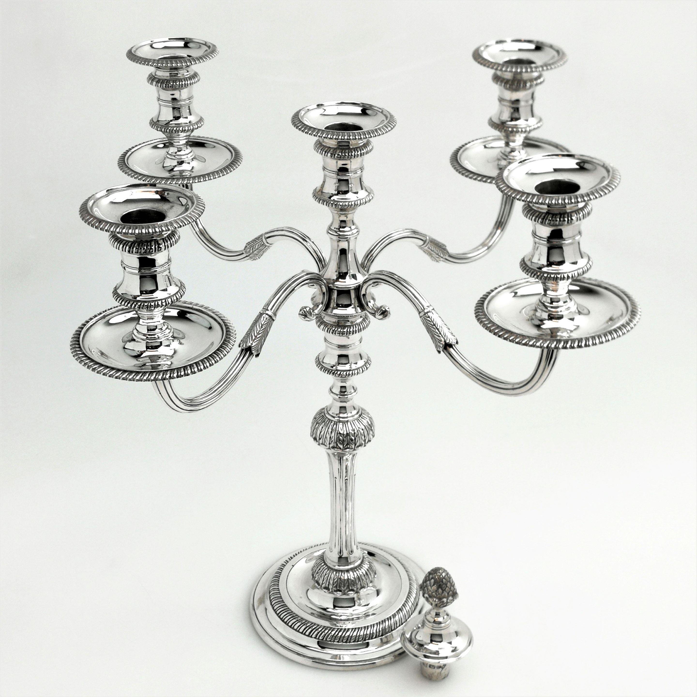 5 light silver candelabra