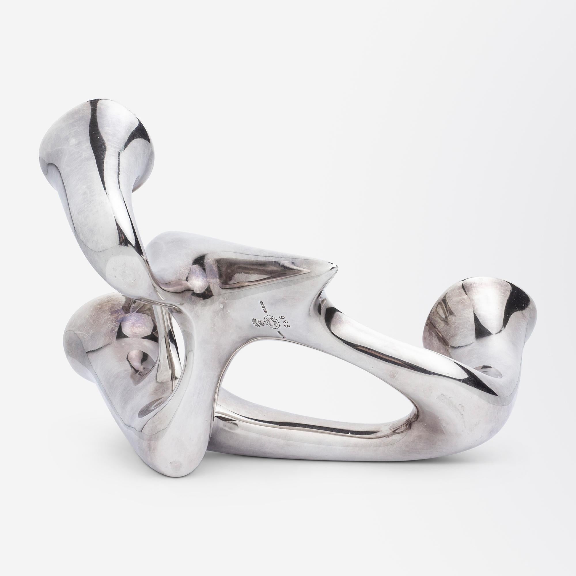 Modernist Sterling Silver Candleabra #956 by Henning Koppel for Georg Jensen For Sale