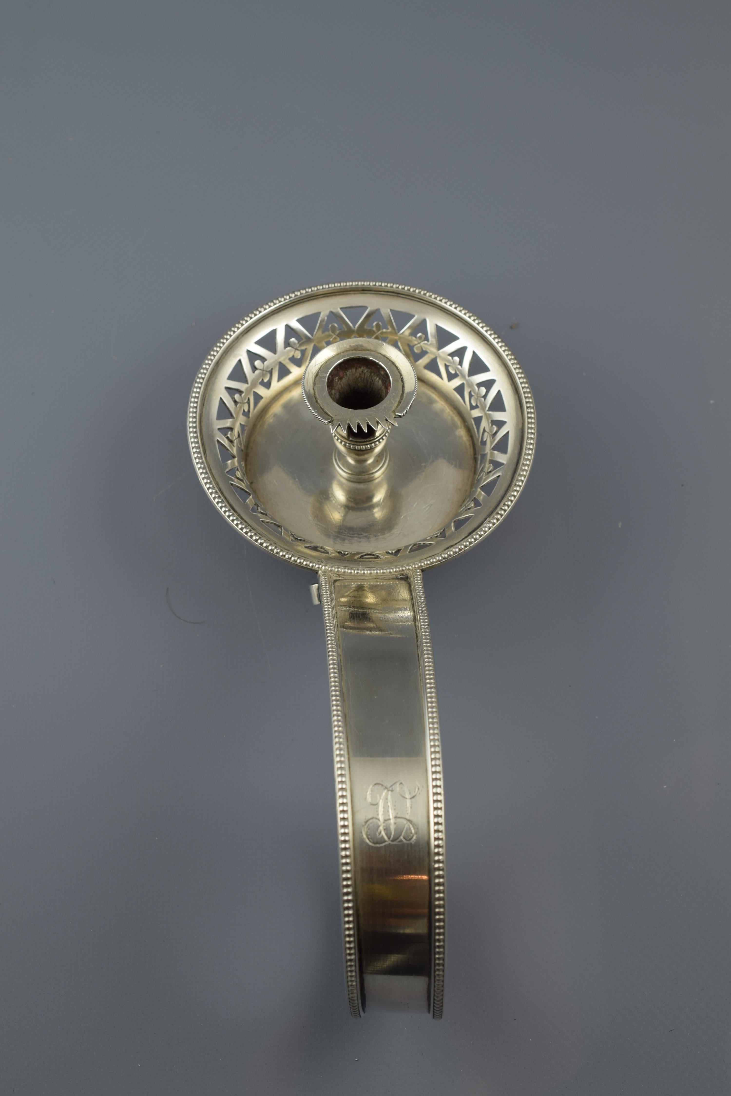 Sterling Silver Candlestick, 19th Century, with Contrast Marks and Initials 4