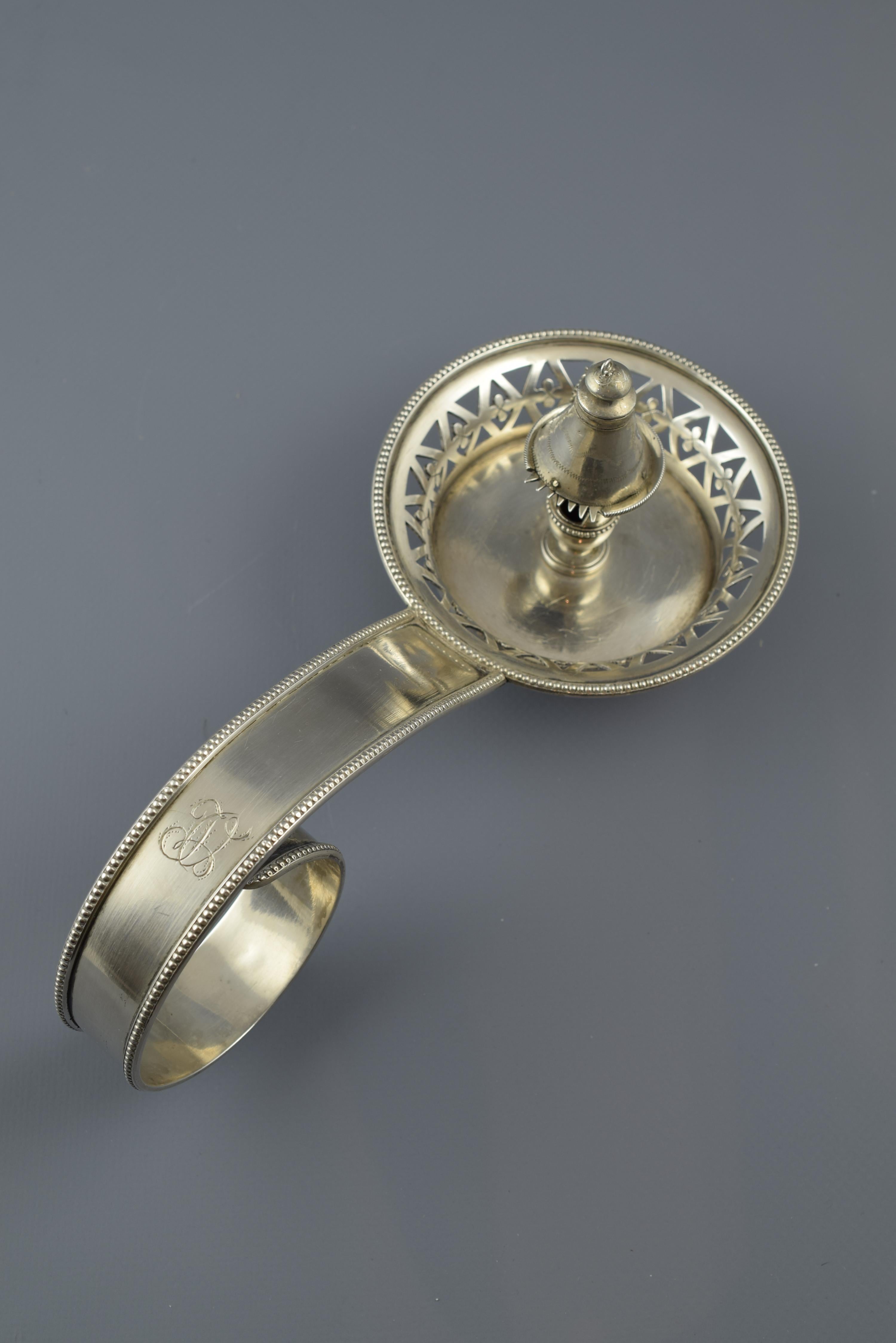 Sterling Silver Candlestick, 19th Century, with Contrast Marks and Initials 5