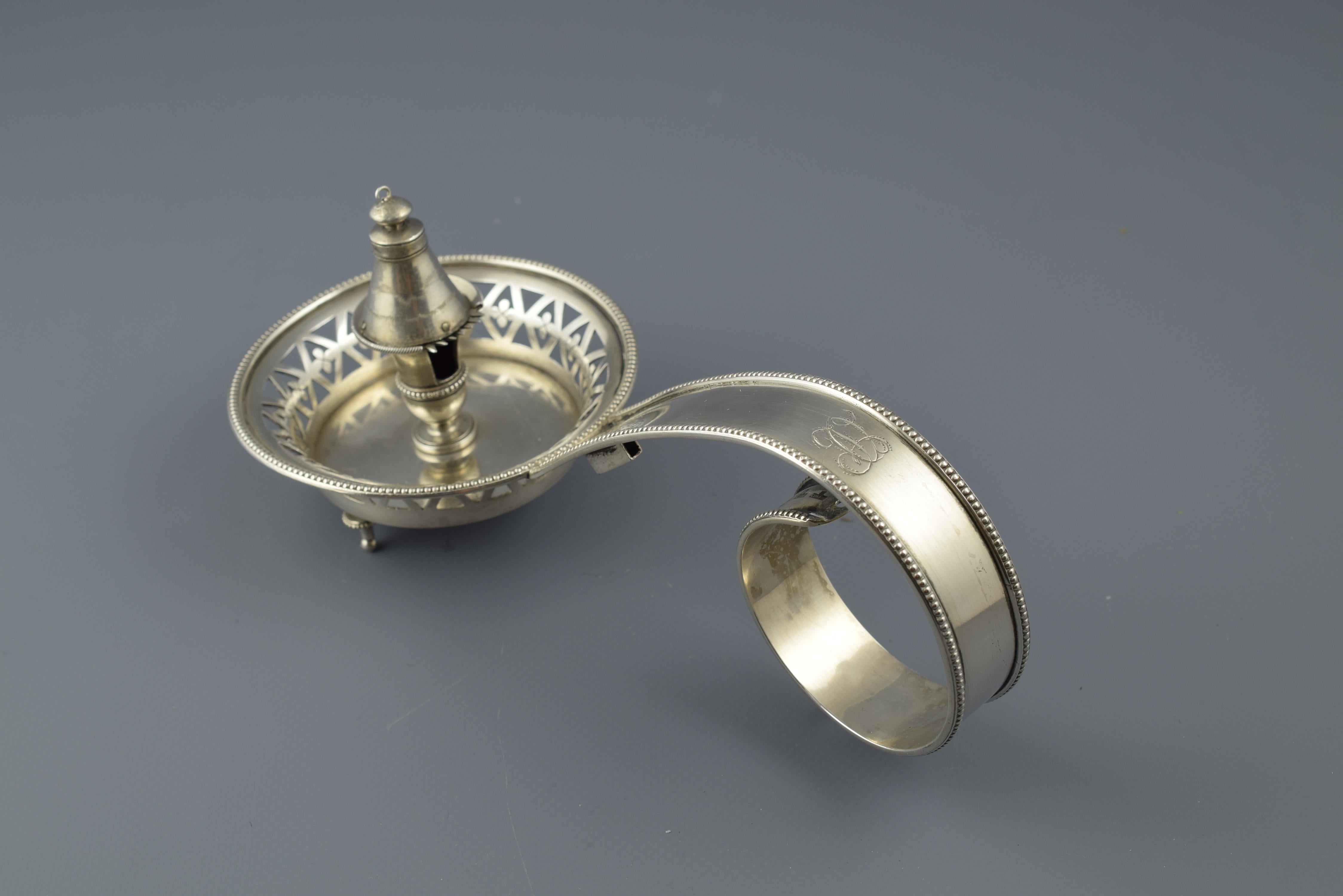 Sterling Silver Candlestick, 19th Century, with Contrast Marks and Initials 1