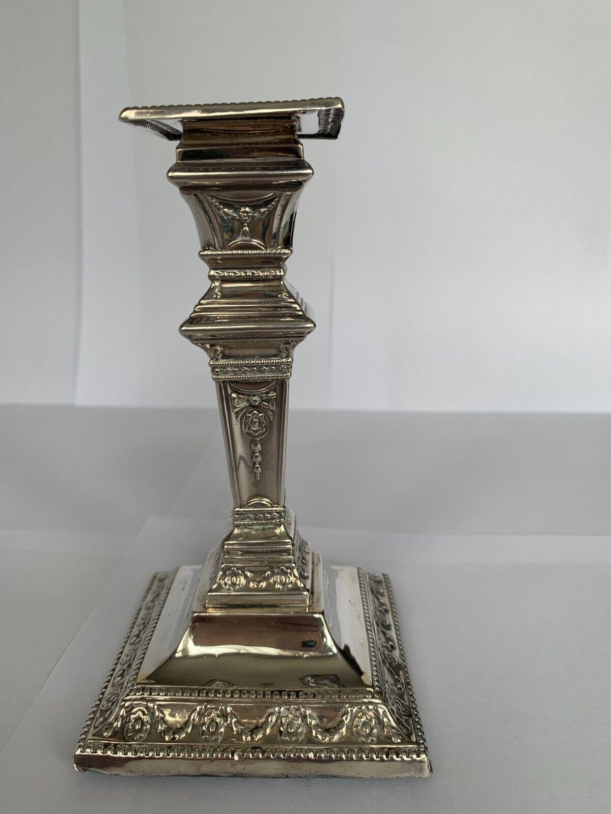 Sterling Silver Candlestick by Fordham & Faulkner, 1916 For Sale 4