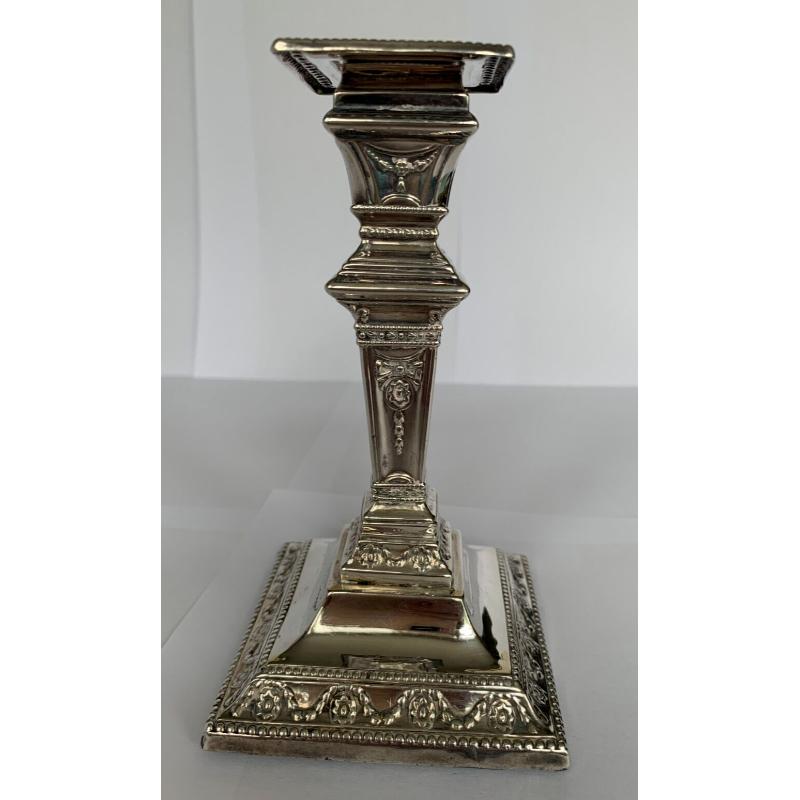 Sterling Silver Candlestick by Fordham & Faulkner, 1916 For Sale 5