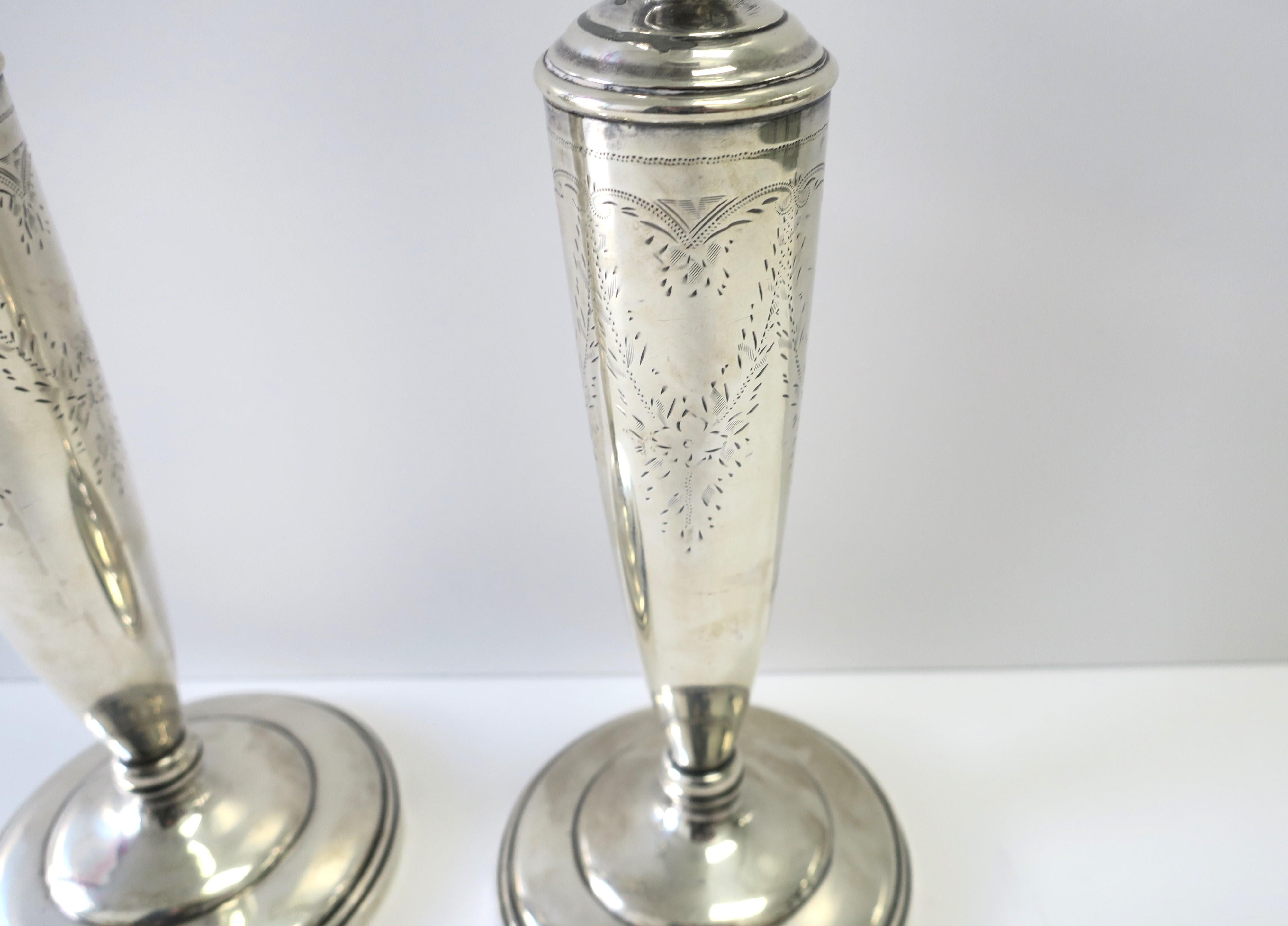 Sterling Silver Candlesticks, Pair 6