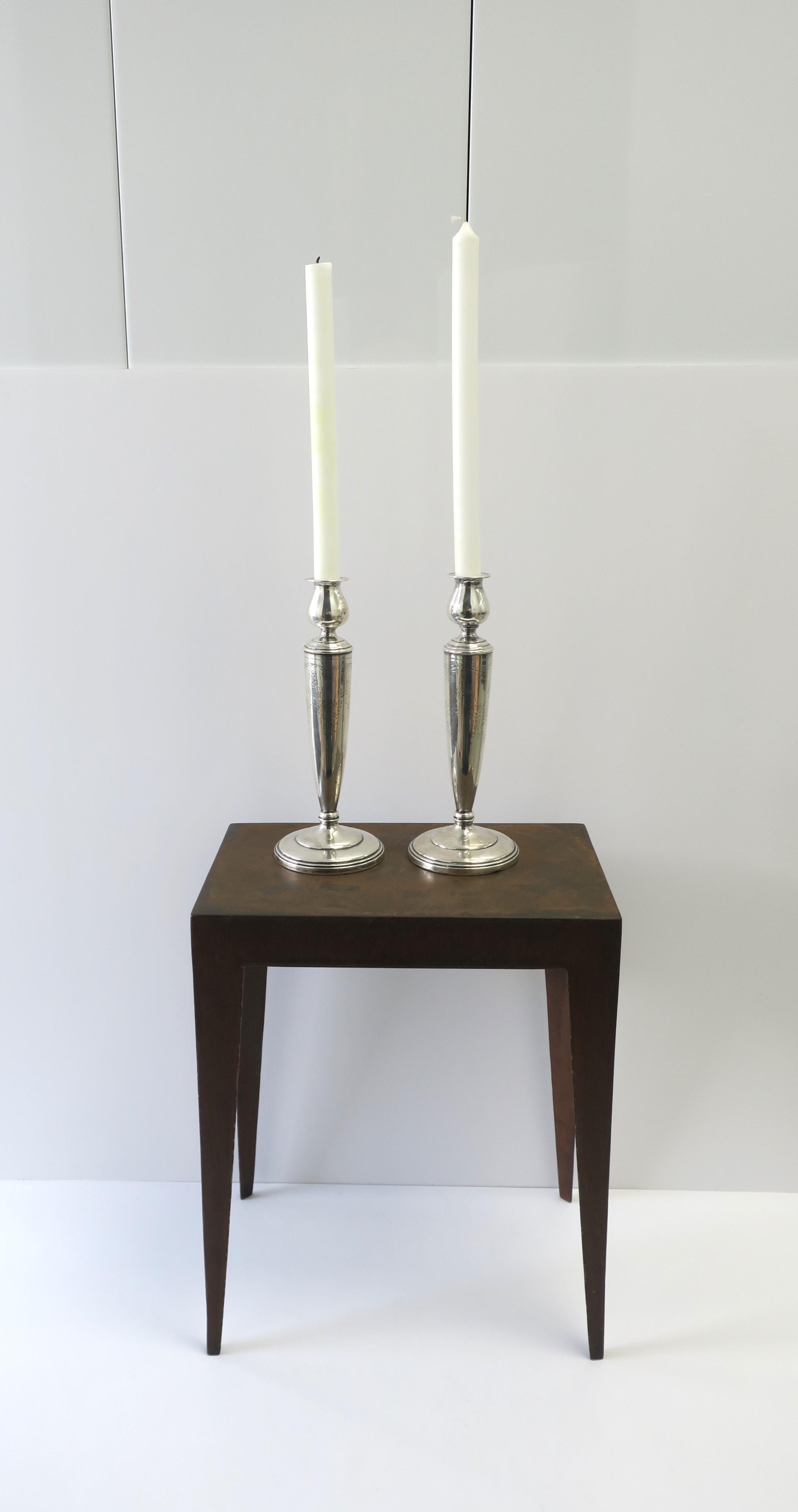 20th Century Sterling Silver Candlesticks, Pair