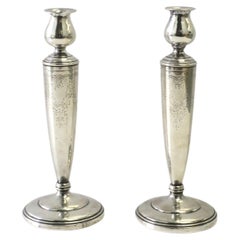 Sterling Silver Candlesticks, Pair
