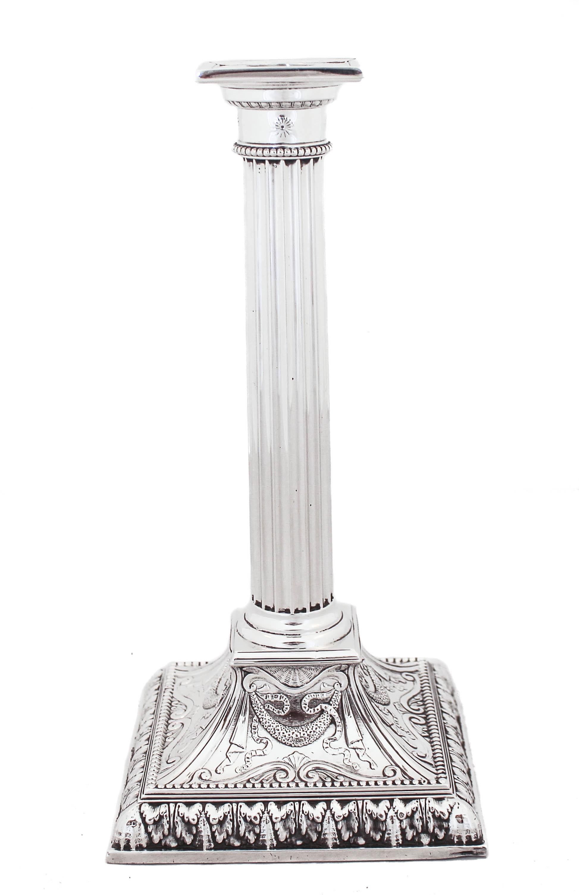 American Sterling Silver Candlesticks, 1914 For Sale