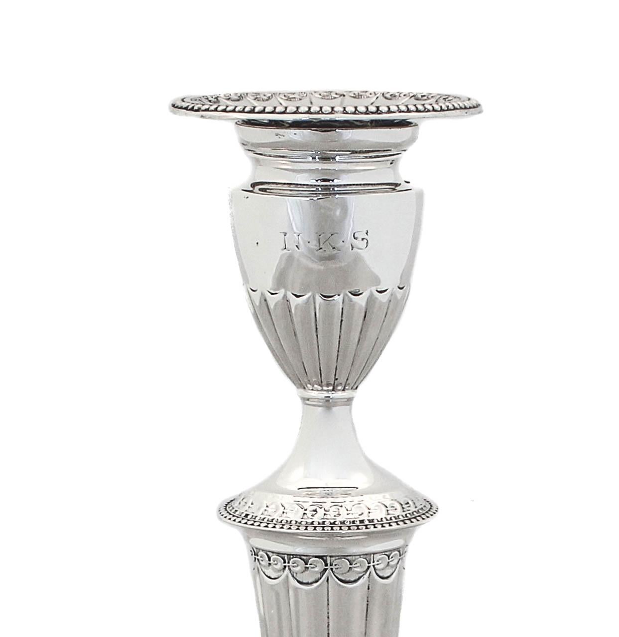 American Sterling Silver Candlesticks, 1927 For Sale