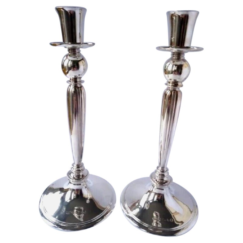 Kerzenständer aus Sterlingsilber von Boodle & Dunthorne, signiert Harold Stabler, 1934