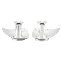 Sterling Silver  Candlesticks by Nayler Brothers - Design Style