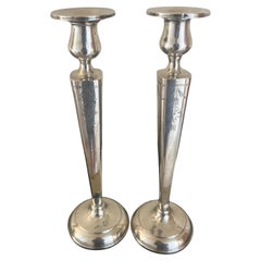Candeleros de plata de ley de Newburyport Silver, juego de 2, c. 1910