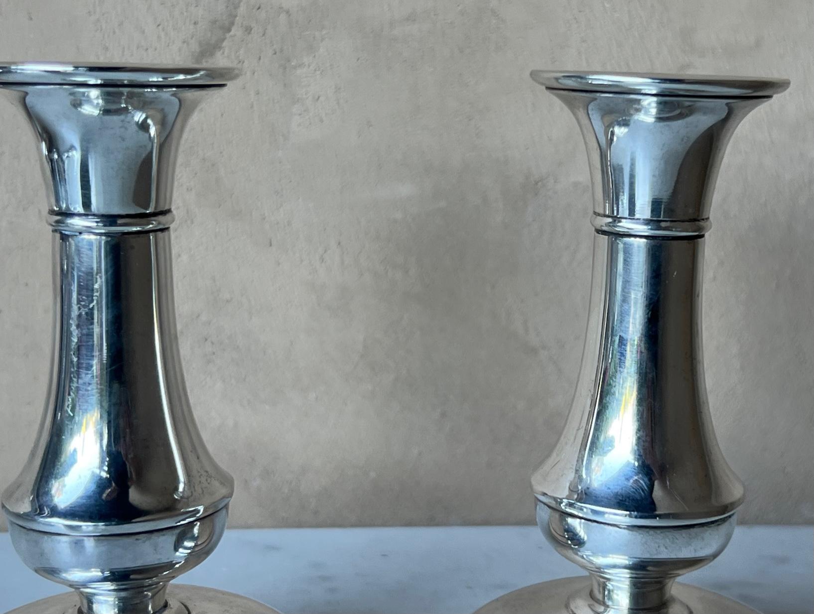 Victorian Sterling Silver Candlesticks by Richard Dimes, Set of 2, C. 1910s
