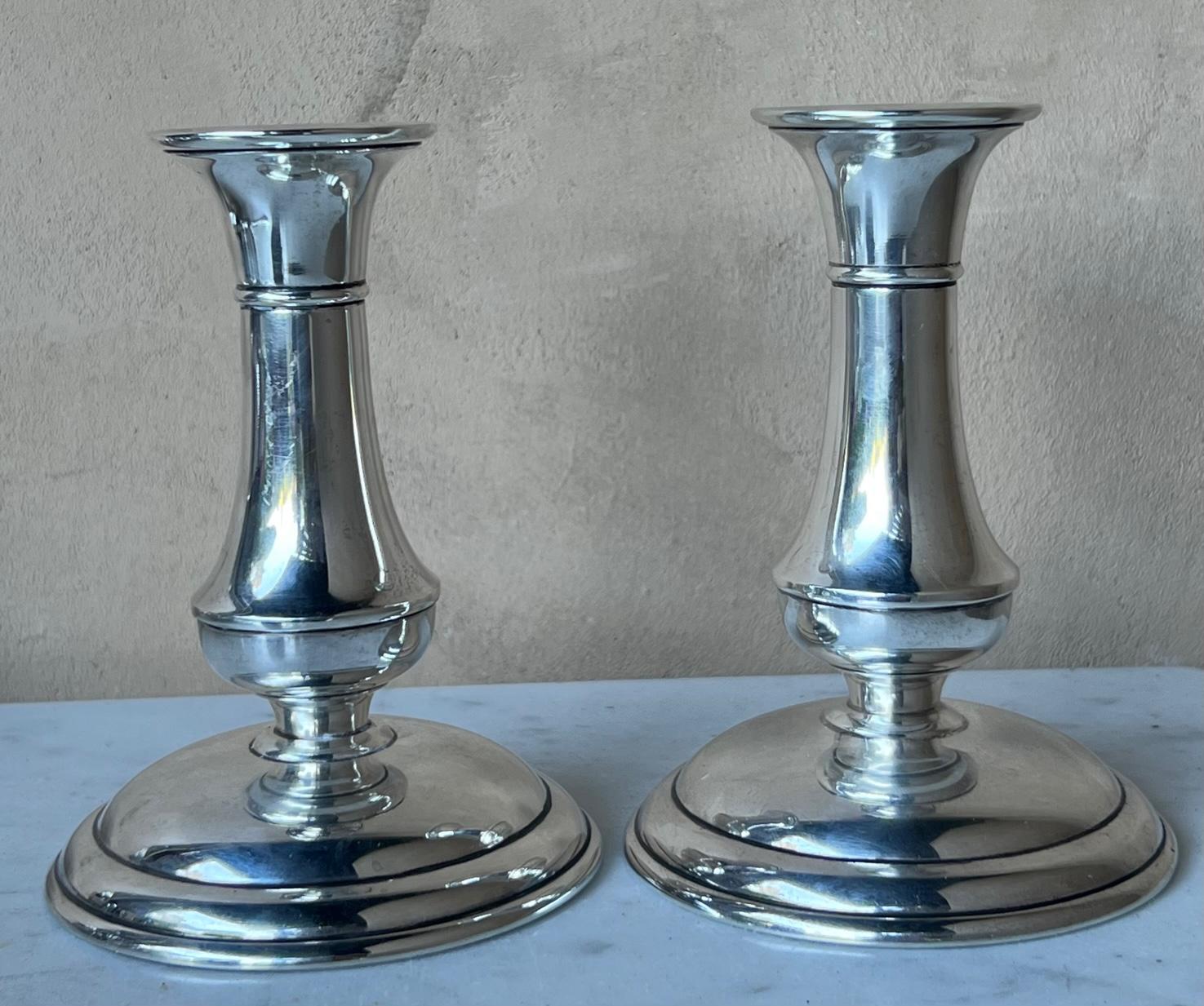 American Sterling Silver Candlesticks by Richard Dimes, Set of 2, C. 1910s
