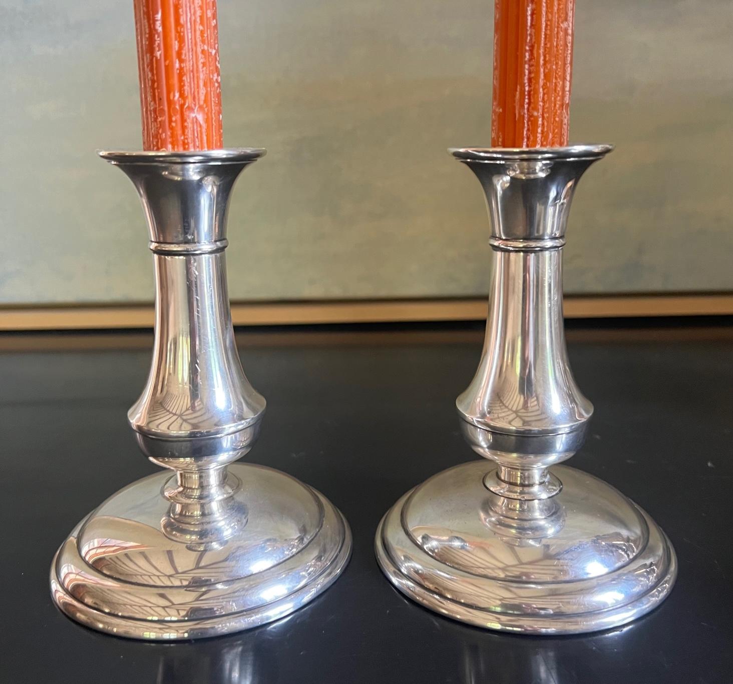 Cast Sterling Silver Candlesticks by Richard Dimes, Set of 2, C. 1910s