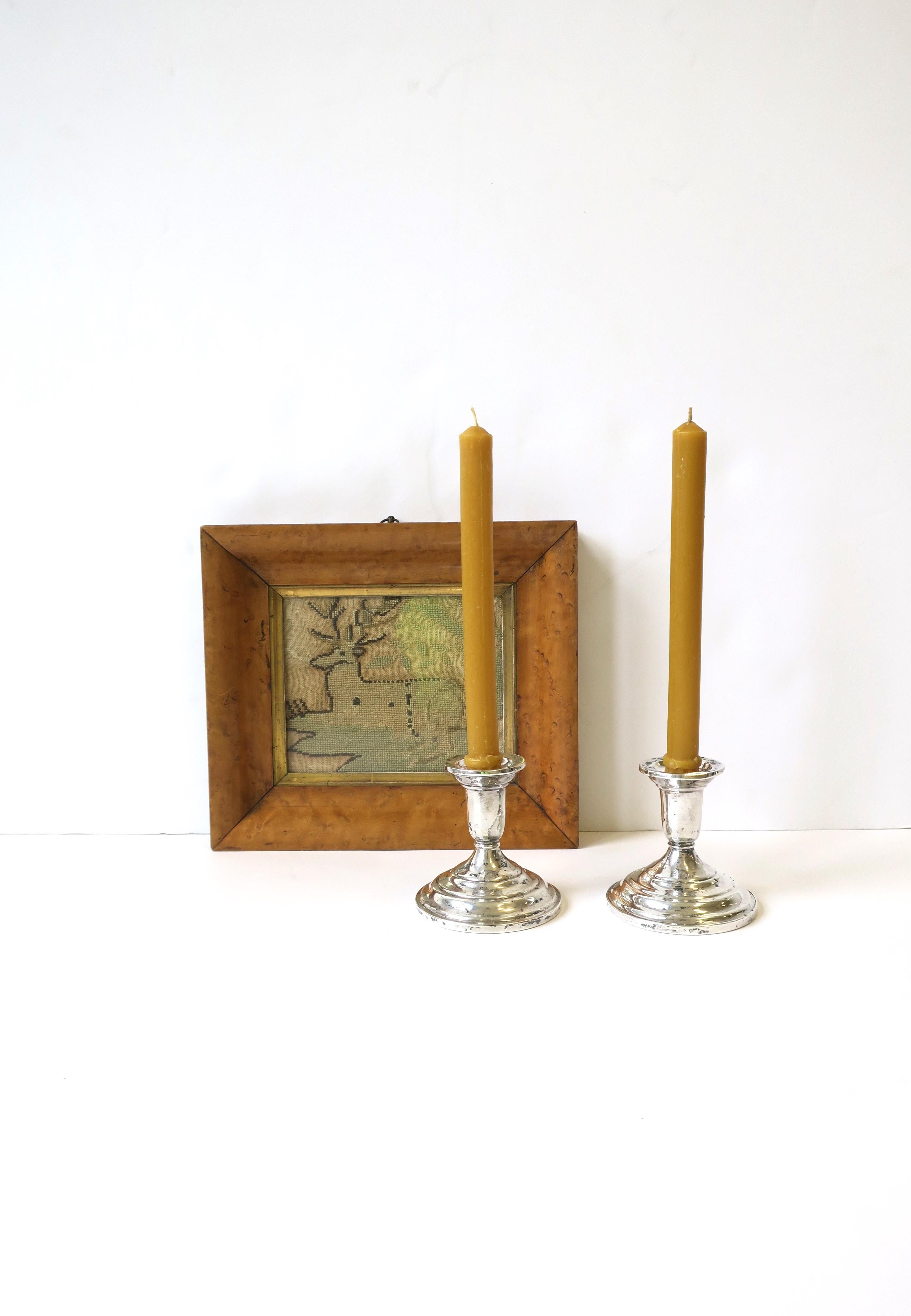 Sterling Silver Candlesticks Candlestick Holders, Pair, circa 1960s In Good Condition For Sale In New York, NY