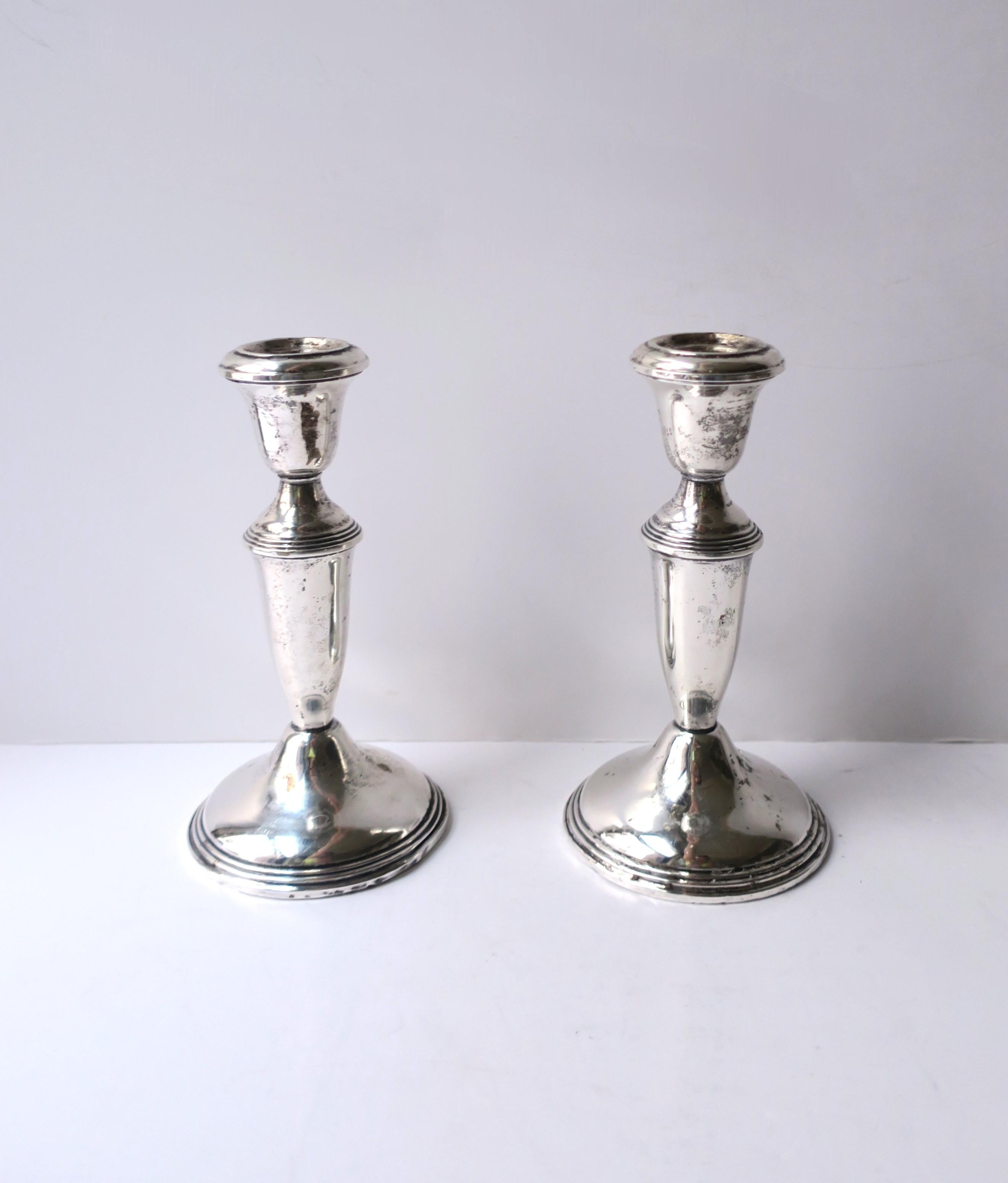 Sterling Silver Candlesticks  For Sale 5