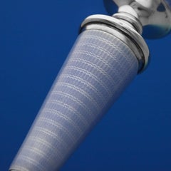 Art Deco Period Enamelled Sterling Silver Candlesticks from 1929 by A.L Dennison