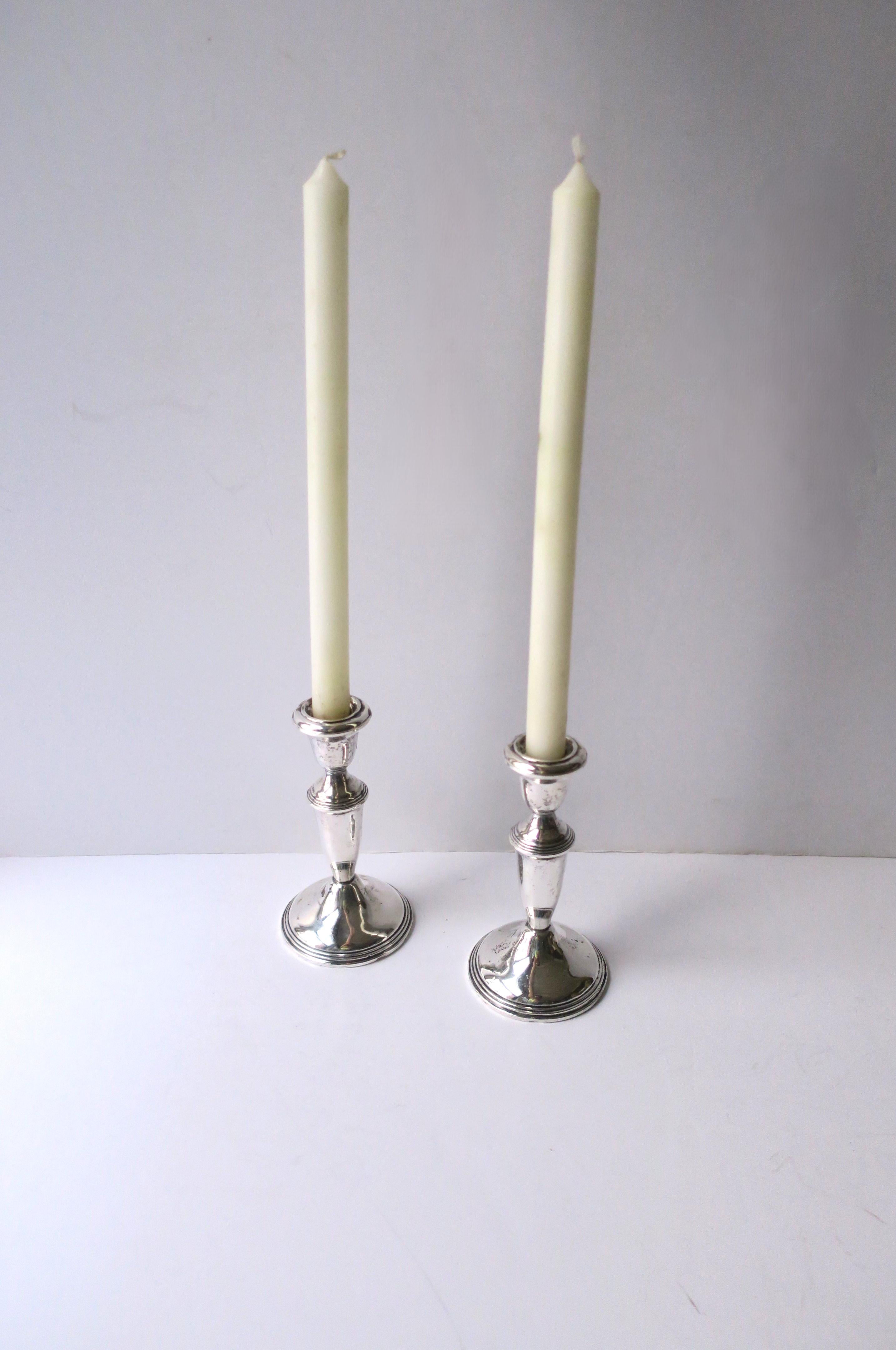 20th Century Sterling Silver Candlesticks  For Sale