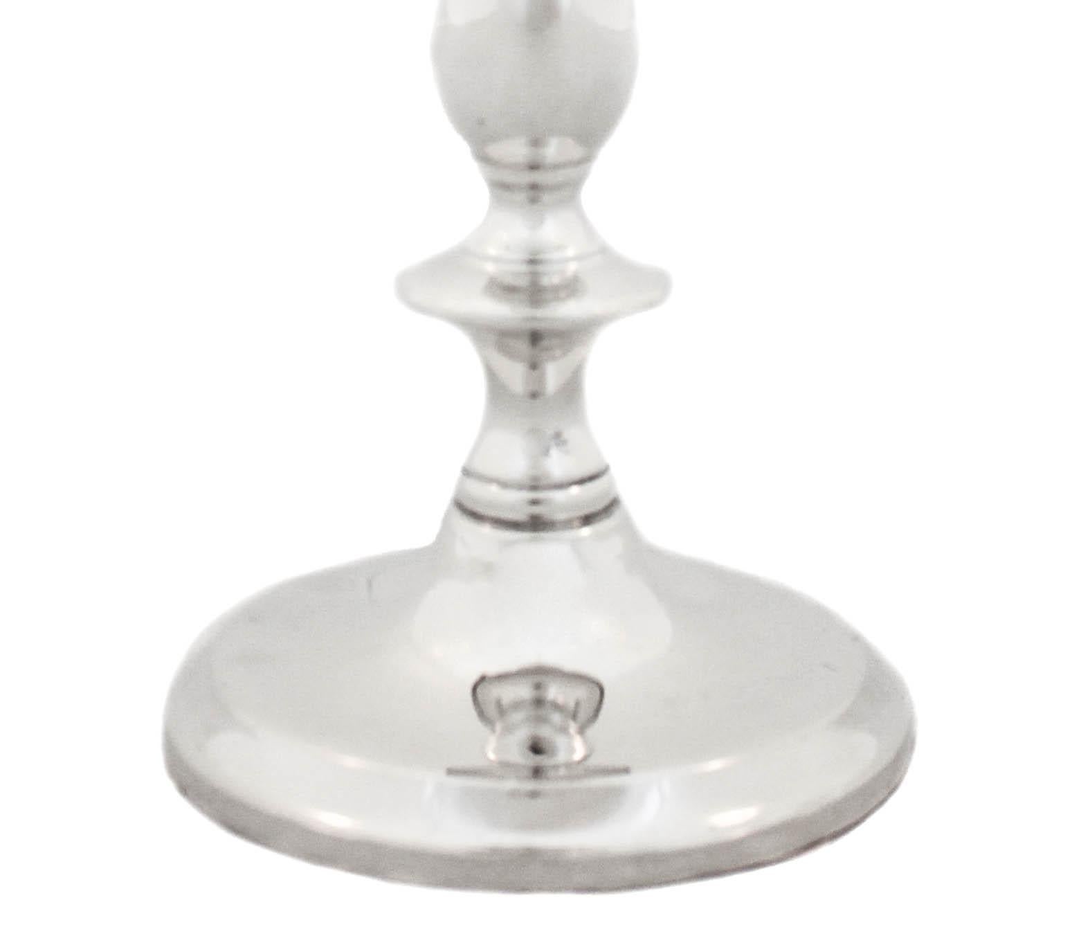 Mid-20th Century Sterling Silver Candlesticks For Sale