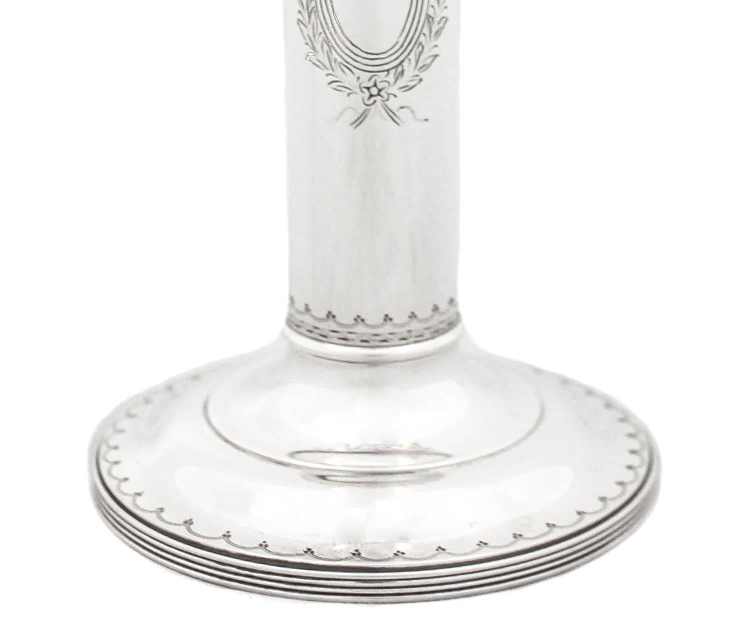 American Sterling Silver Candlesticks  For Sale