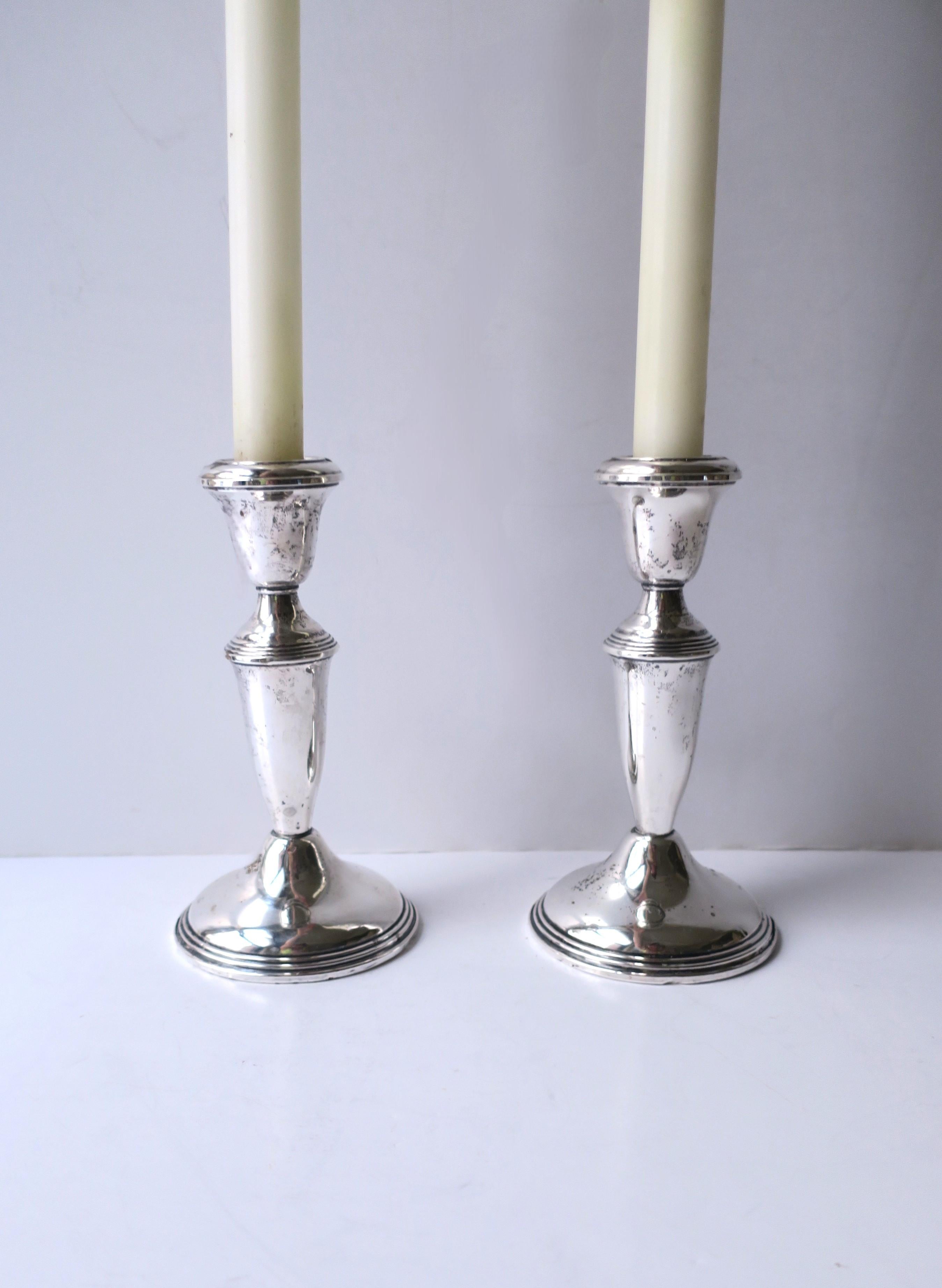 Sterling Silver Candlesticks  For Sale 1