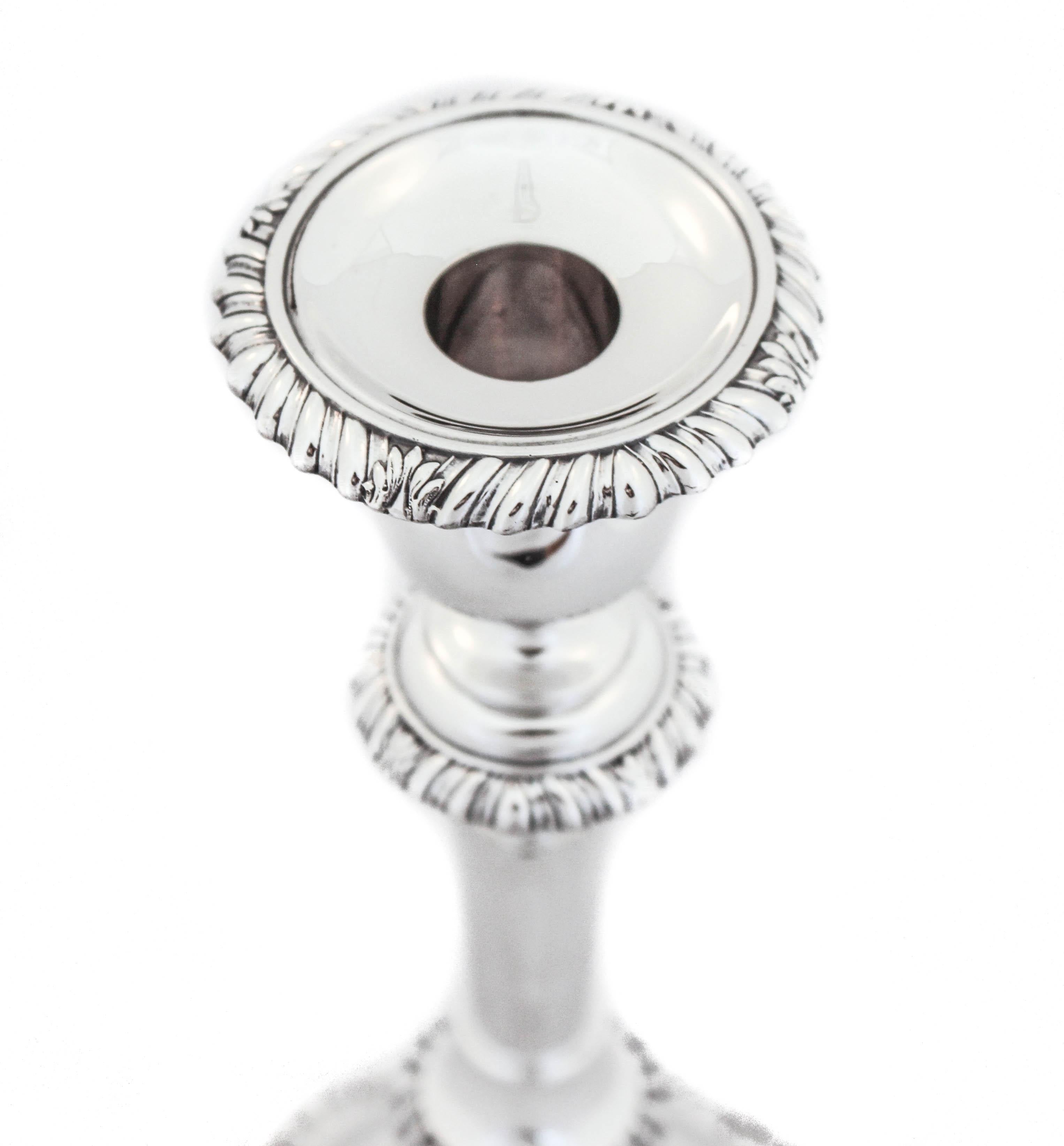 Mid-20th Century Sterling Silver Candlesticks For Sale