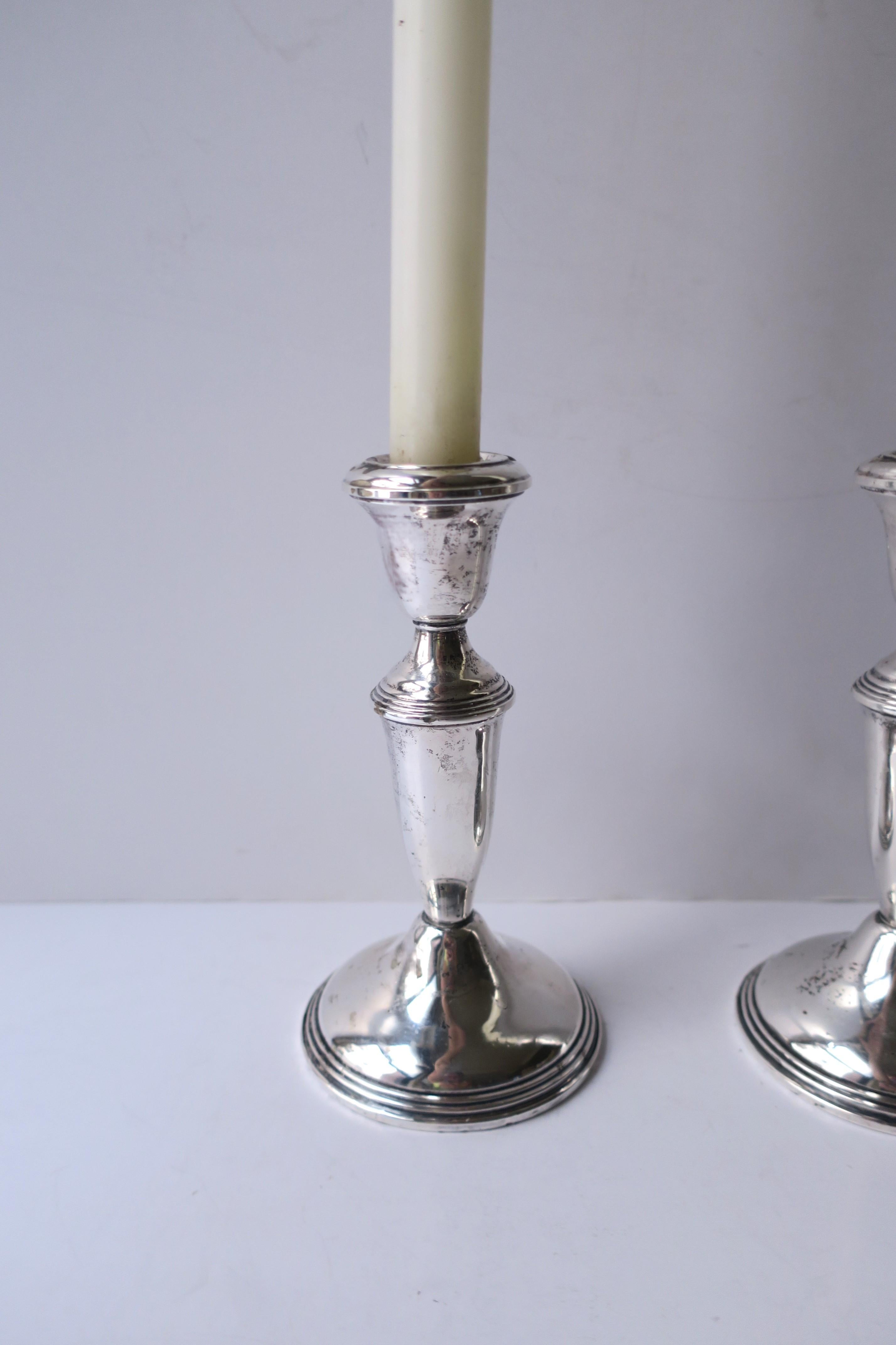 Sterling Silver Candlesticks  For Sale 3