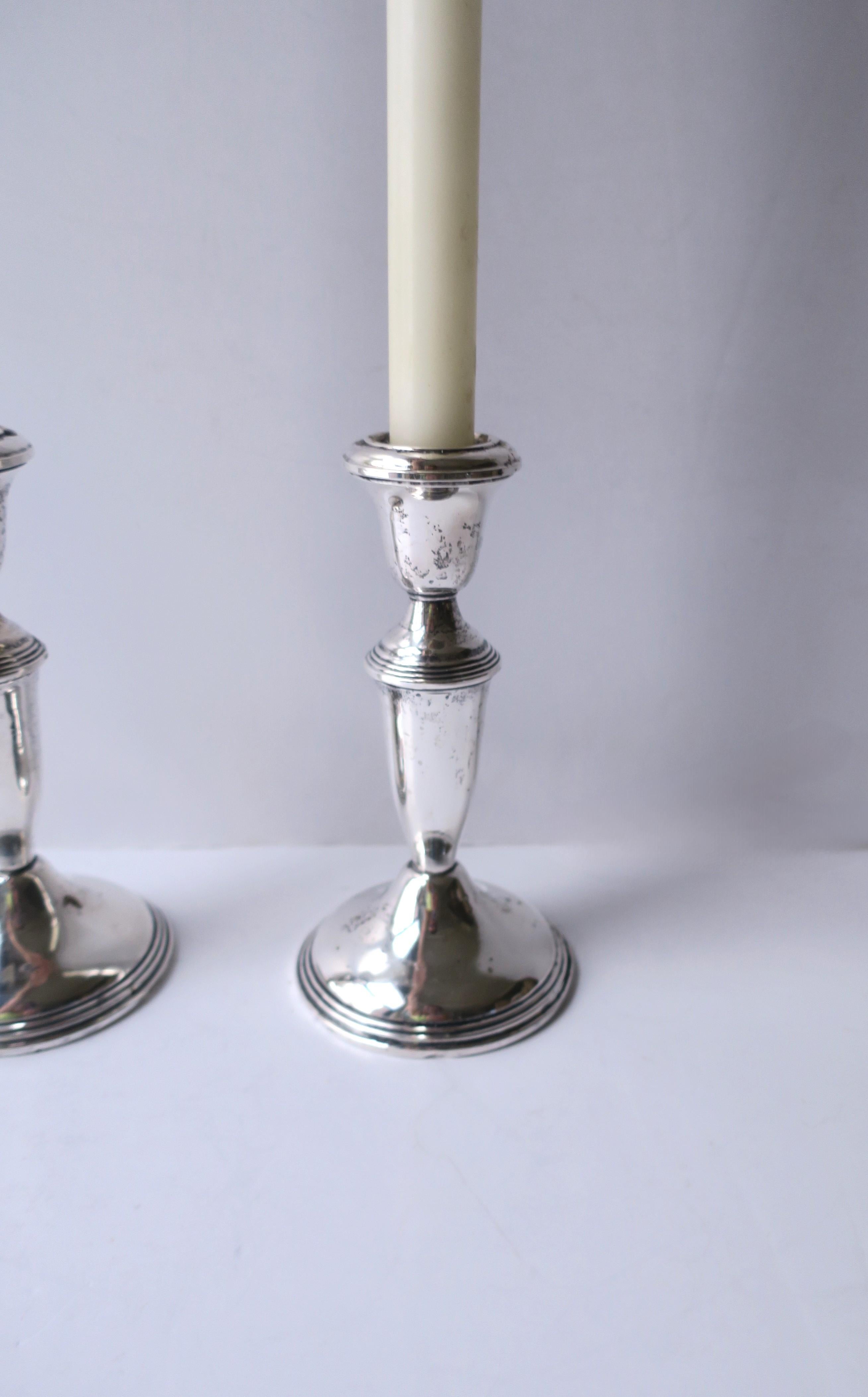 Sterling Silver Candlesticks  For Sale 4