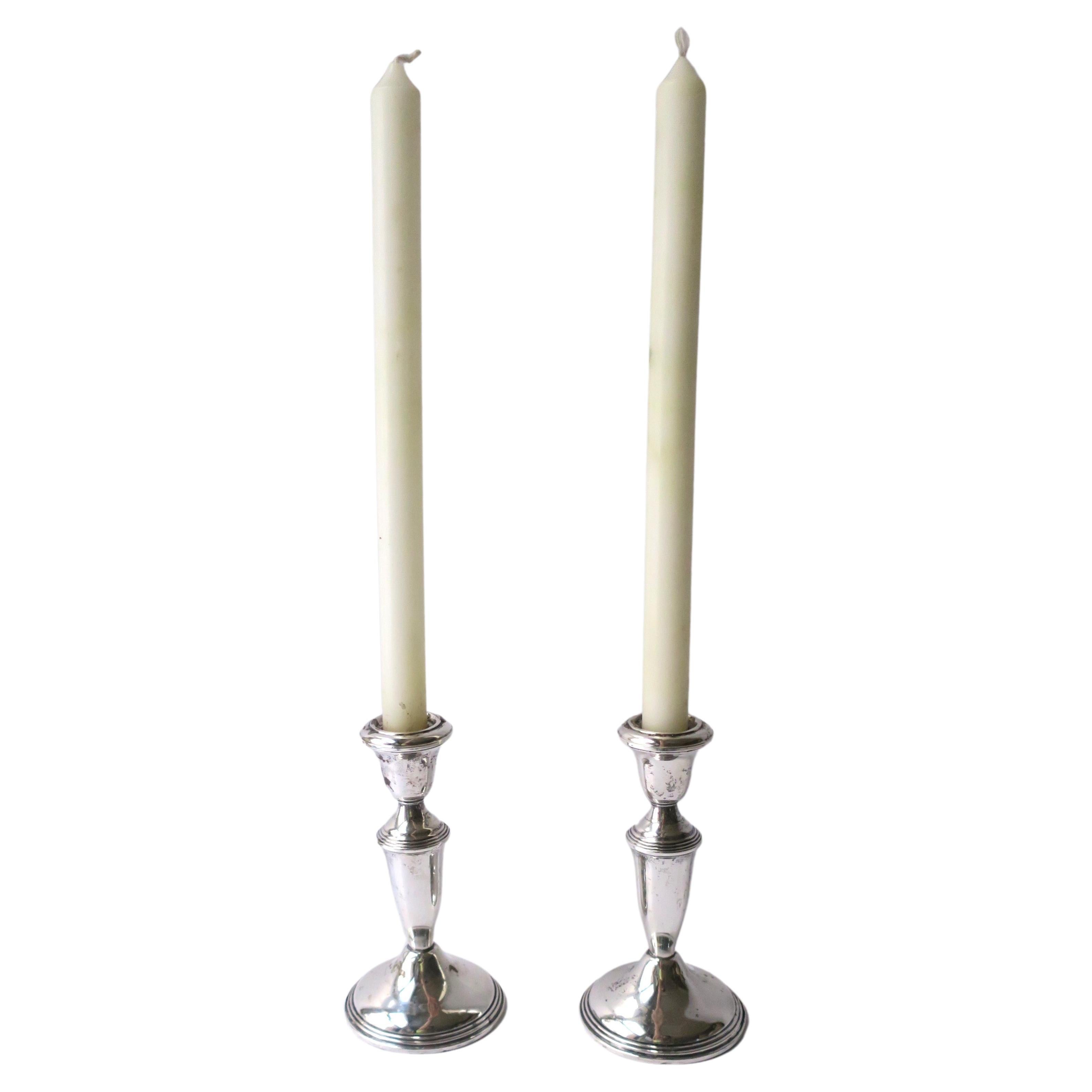 Sterling Silver Candlesticks  For Sale