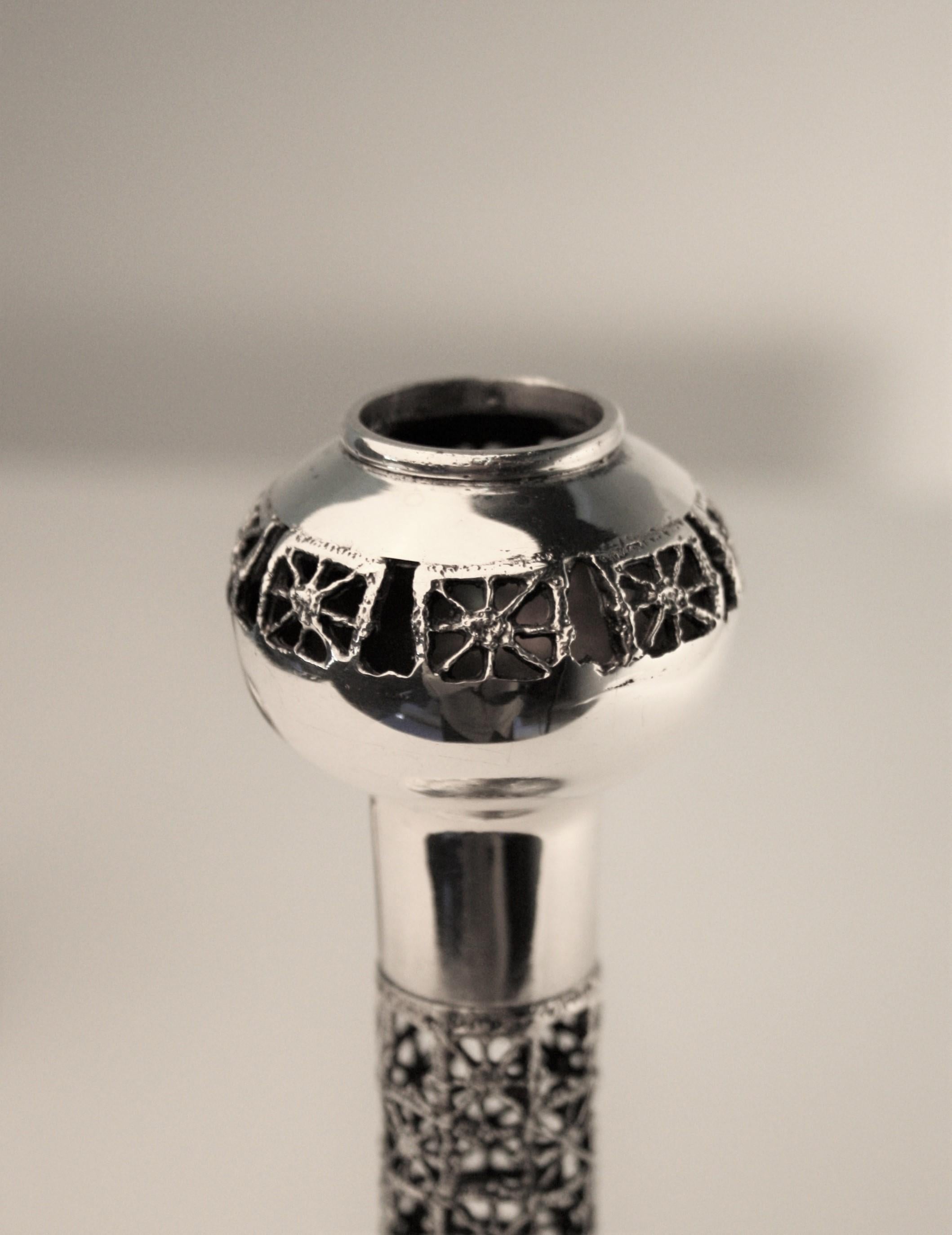 Sterling Silver Candlesticks from Pentti Sarpaneva, 1969 For Sale 5
