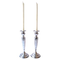 Vintage Sterling Silver Candlesticks Holders by J.E. Caldwell & Co., Pair