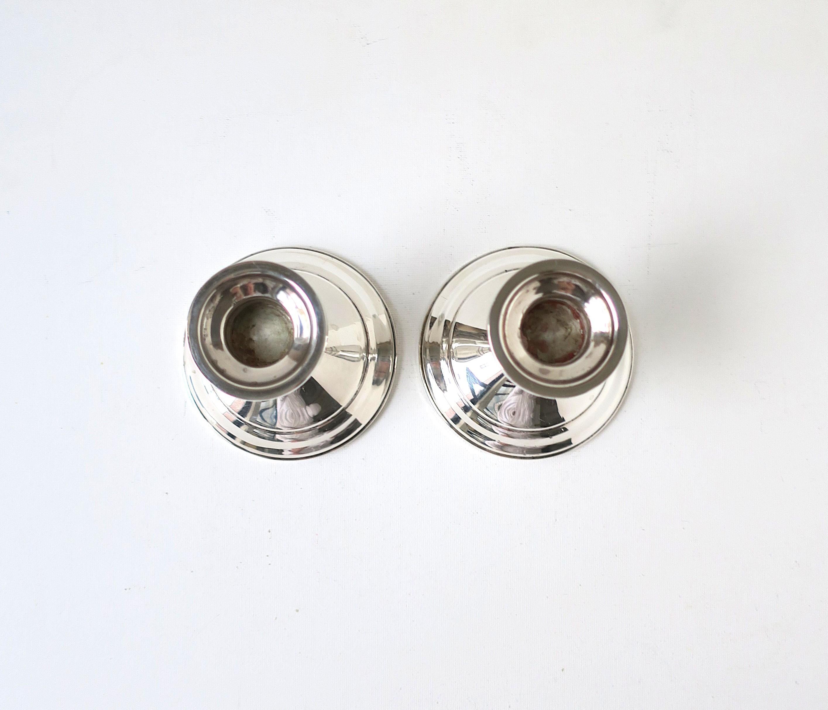 20th Century Sterling Silver Candlesticks Holders, Pair For Sale