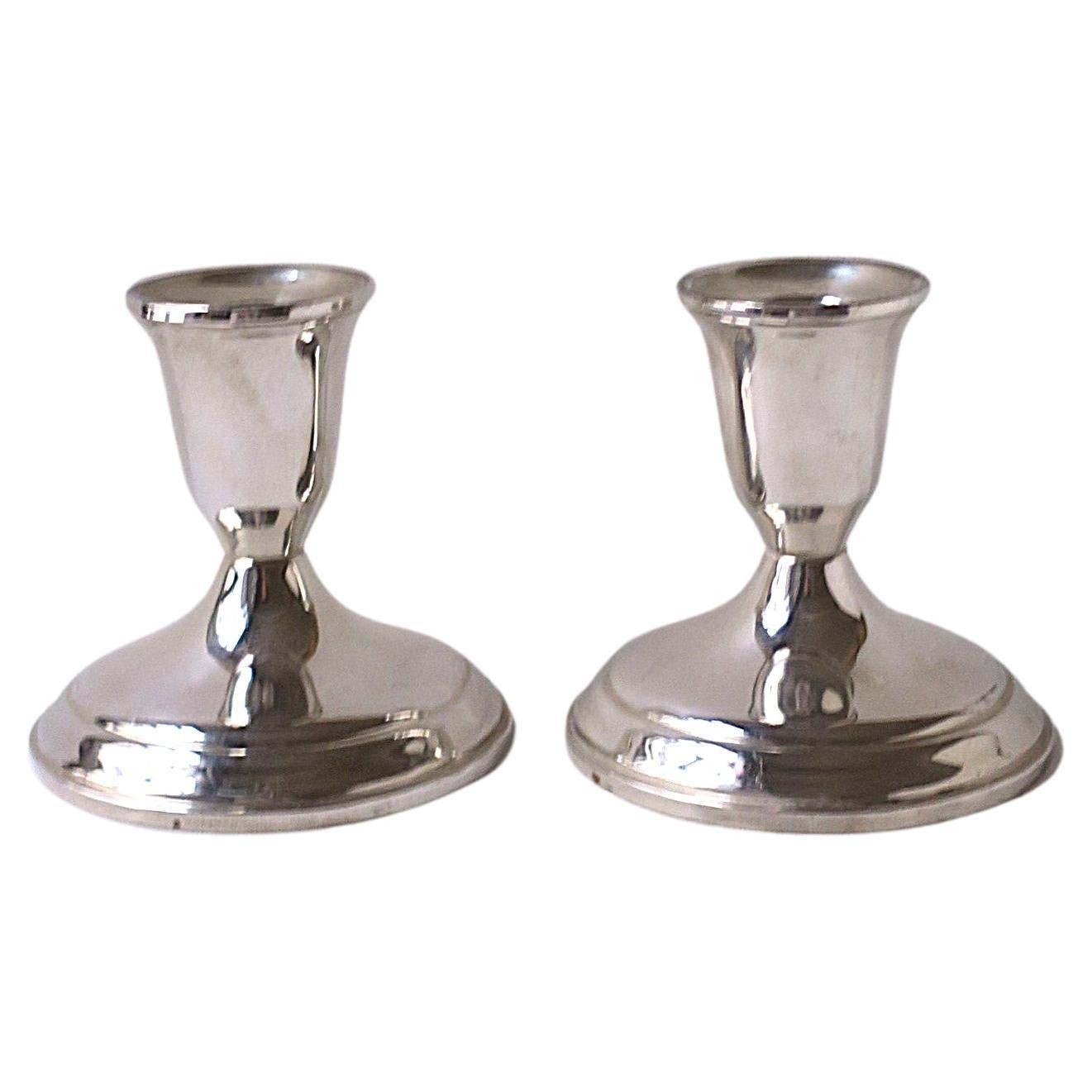 Sterling Silver Candlesticks Holders, Pair