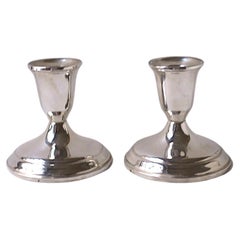 Sterling Silver Candlesticks Holders, Pair