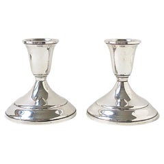 Sterling Silver Candlesticks Holders, Pair