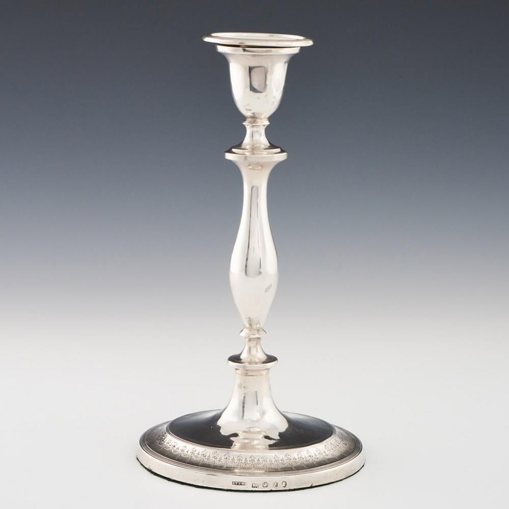 George III Sterling Silver Candlesticks John Younge Sheffield 1796 For Sale