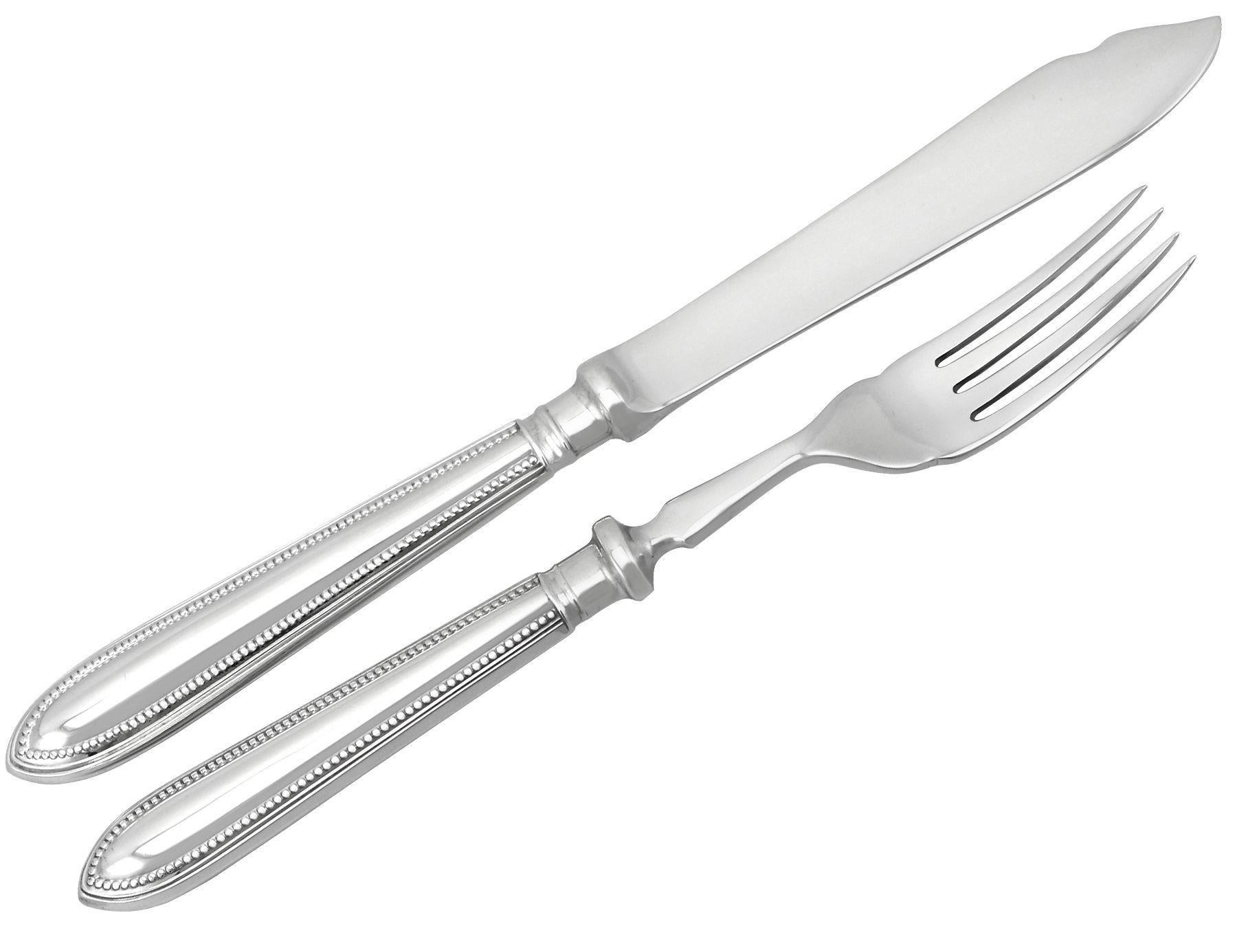 Sterling Silver Canteen of Cutlery for Eight Persons 6