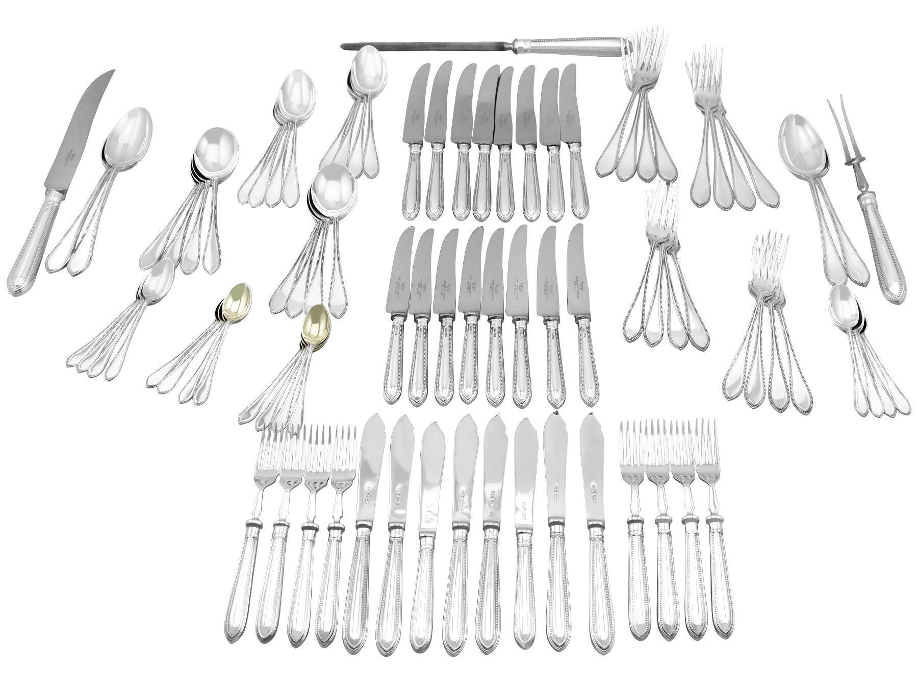 Sterling Silver Canteen of Cutlery for Eight Persons 13